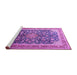 Sideview of Machine Washable Medallion Purple Traditional Area Rugs, wshtr240pur