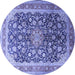 Round Medallion Blue Traditional Rug, tr240blu