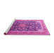 Sideview of Machine Washable Medallion Pink Traditional Rug, wshtr240pnk