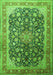 Serging Thickness of Machine Washable Medallion Green Traditional Area Rugs, wshtr240grn