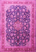 Machine Washable Medallion Pink Traditional Rug, wshtr240pnk