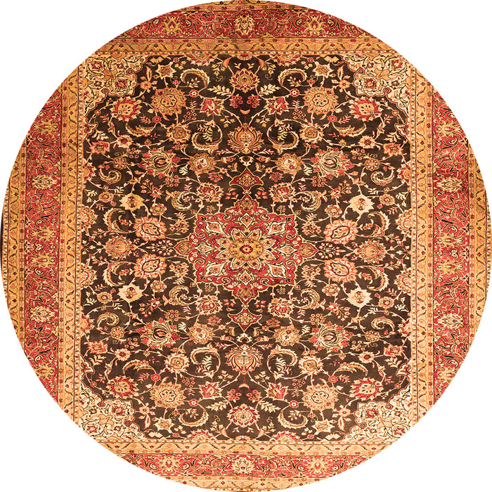 Machine Washable Medallion Orange Traditional Area Rugs, wshtr240org