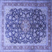 Square Medallion Blue Traditional Rug, tr240blu