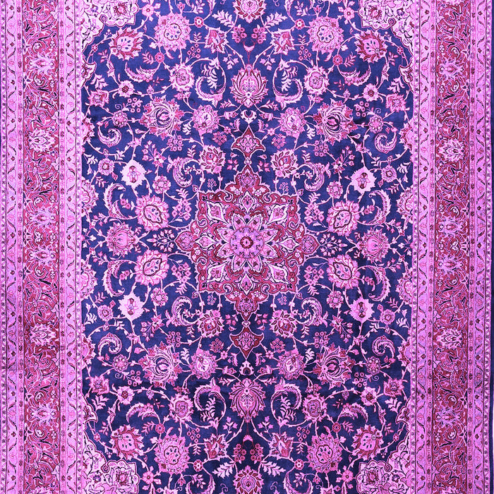 Machine Washable Medallion Purple Traditional Area Rugs, wshtr240pur