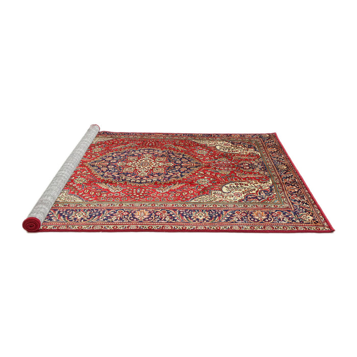 Sideview of Machine Washable Traditional Fire Brick Red Rug, wshtr241