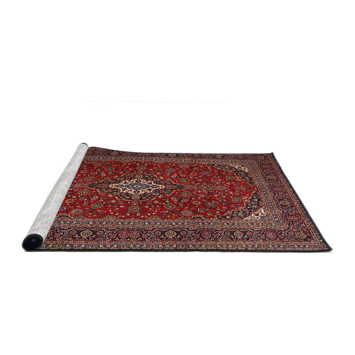 Sideview of Machine Washable Traditional Dark Almond Brown Rug, wshtr2410