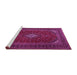 Sideview of Machine Washable Medallion Pink Traditional Rug, wshtr2410pnk