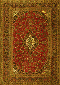 Medallion Yellow Traditional Rug, tr2410yw