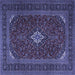 Square Medallion Blue Traditional Rug, tr2410blu