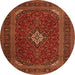 Machine Washable Medallion Orange Traditional Area Rugs, wshtr2410org