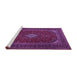 Sideview of Machine Washable Medallion Purple Traditional Area Rugs, wshtr2410pur