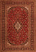 Serging Thickness of Machine Washable Medallion Orange Traditional Area Rugs, wshtr2410org