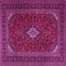 Square Machine Washable Medallion Pink Traditional Rug, wshtr2410pnk