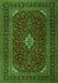 Serging Thickness of Machine Washable Medallion Green Traditional Area Rugs, wshtr2410grn