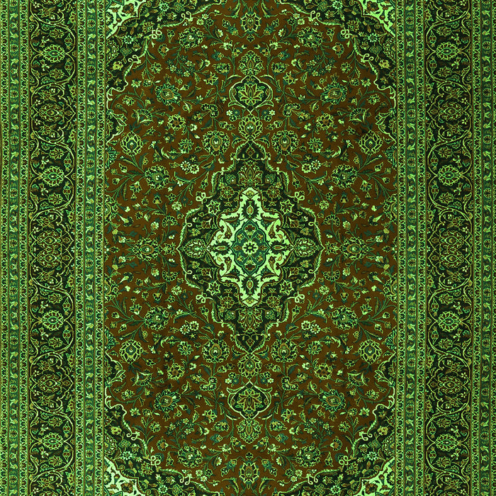 Serging Thickness of Machine Washable Medallion Green Traditional Area Rugs, wshtr2410grn