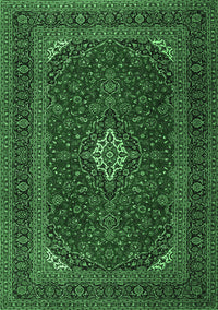 Medallion Emerald Green Traditional Rug, tr2410emgrn