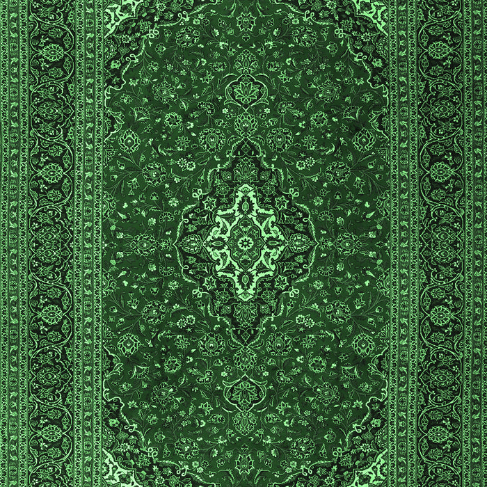 Medallion Emerald Green Traditional Rug, tr2410emgrn