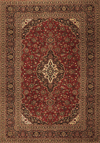 Medallion Brown Traditional Rug, tr2410brn