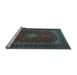 Sideview of Machine Washable Medallion Light Blue Traditional Rug, wshtr2410lblu