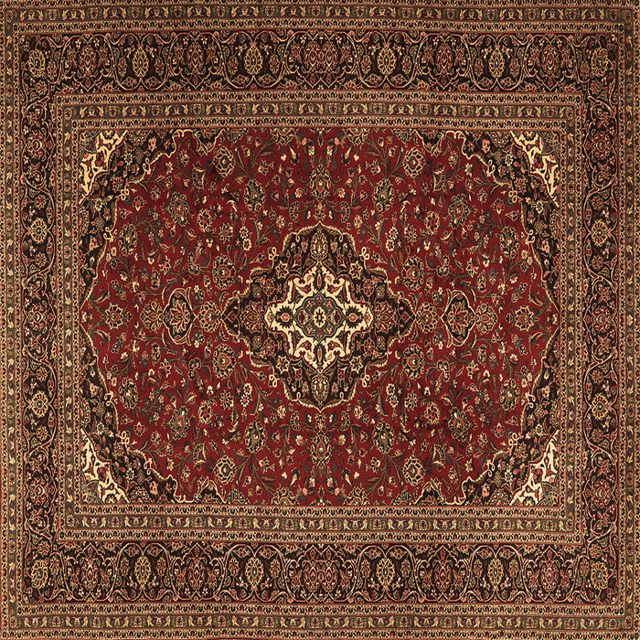 Square Medallion Brown Traditional Rug, tr2410brn