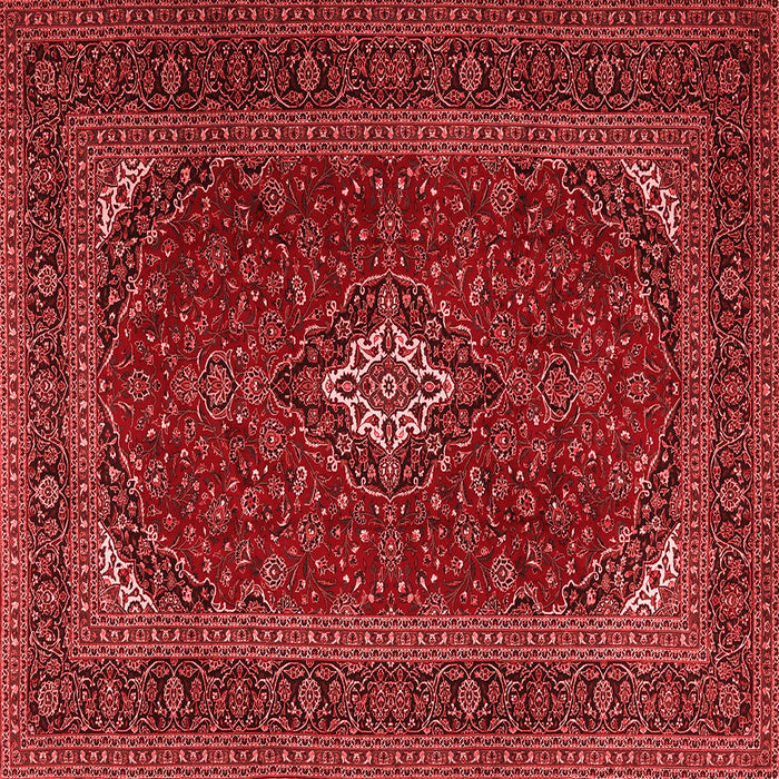 Machine Washable Medallion Red Traditional Rug, wshtr2410red