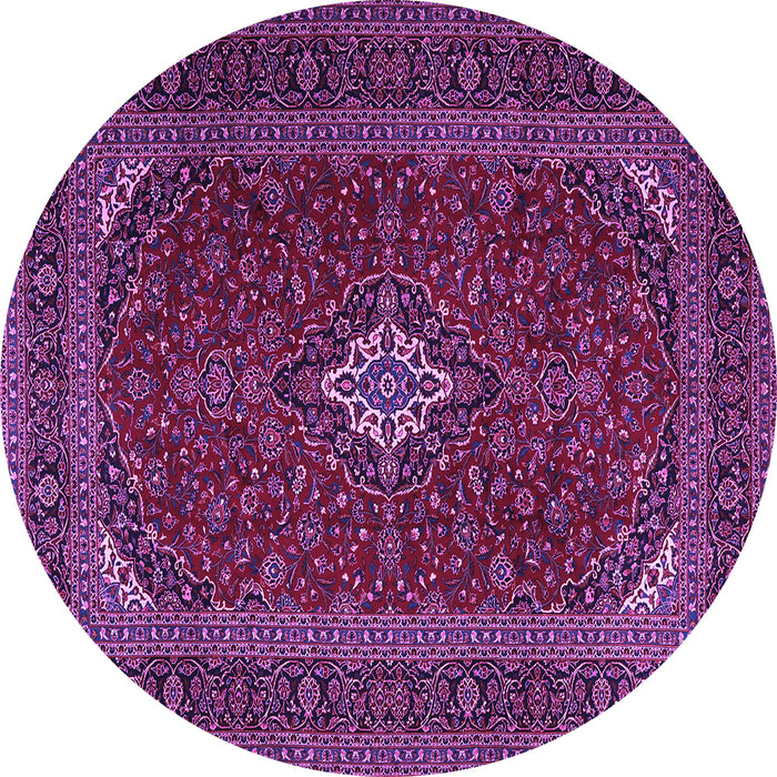 Round Medallion Purple Traditional Rug, tr2410pur