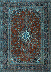 Medallion Light Blue Traditional Rug, tr2410lblu