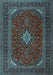 Medallion Light Blue Traditional Rug, tr2410lblu