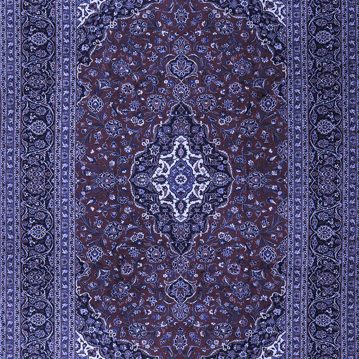 Machine Washable Medallion Blue Traditional Rug, wshtr2410blu