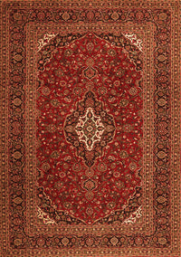 Medallion Orange Traditional Rug, tr2410org