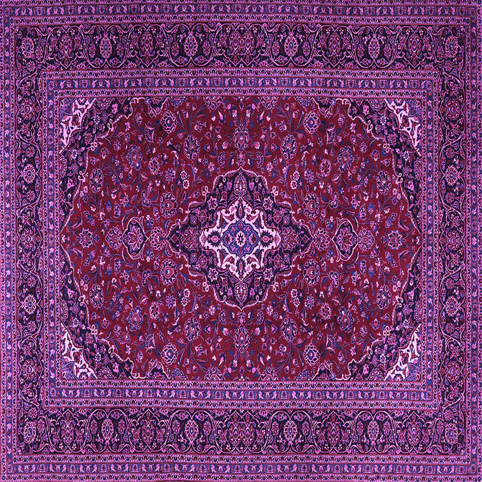 Square Medallion Purple Traditional Rug, tr2410pur