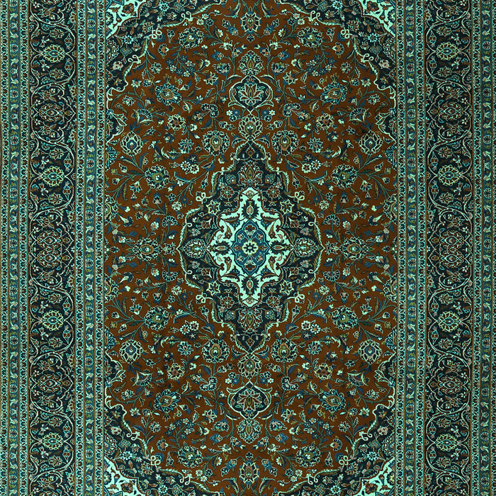 Machine Washable Medallion Turquoise Traditional Area Rugs, wshtr2410turq