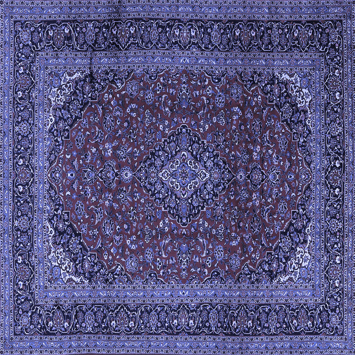 Square Medallion Blue Traditional Rug, tr2411blu