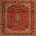 Serging Thickness of Medallion Orange Traditional Rug, tr2411org