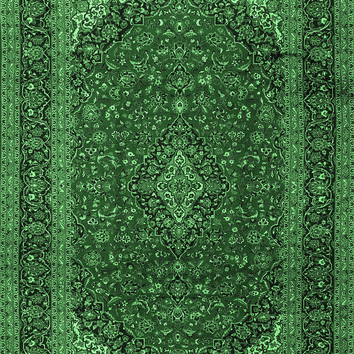 Medallion Emerald Green Traditional Rug, tr2411emgrn