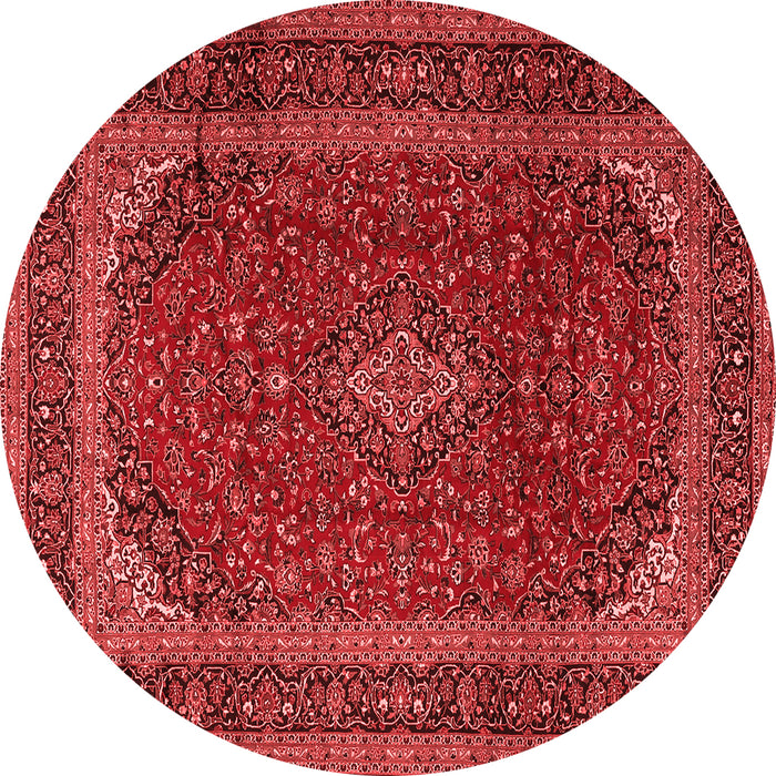Machine Washable Medallion Red Traditional Rug, wshtr2411red