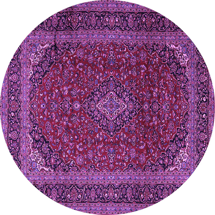 Round Medallion Purple Traditional Rug, tr2411pur