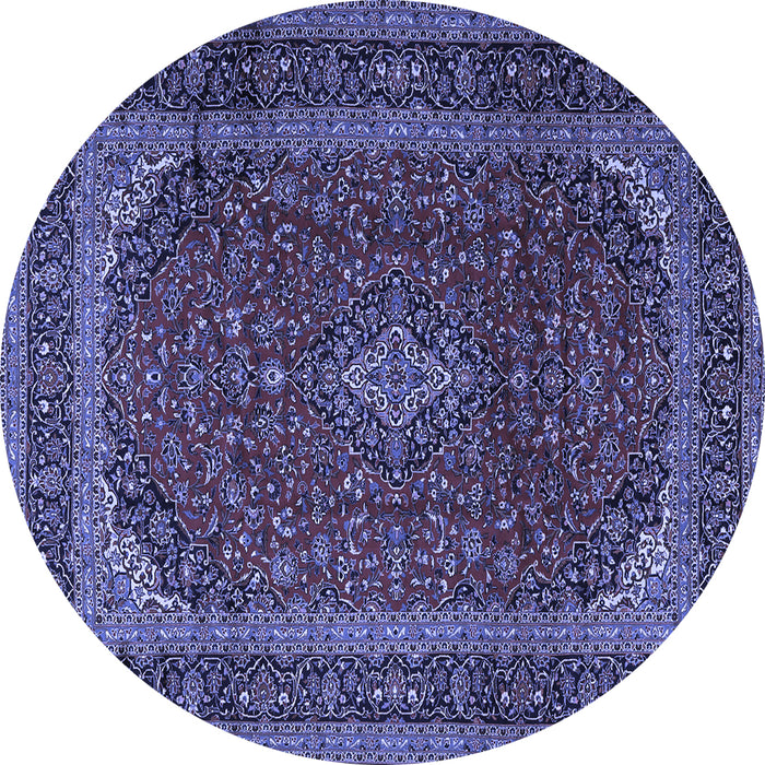 Round Medallion Blue Traditional Rug, tr2411blu