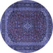 Round Medallion Blue Traditional Rug, tr2411blu