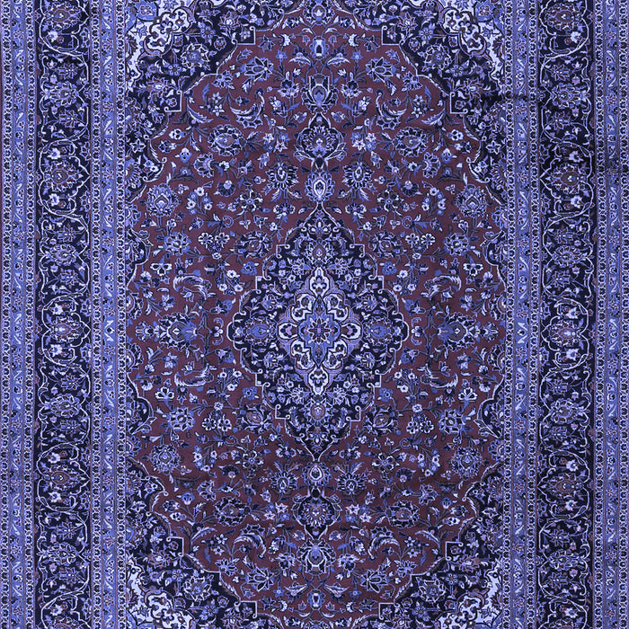 Machine Washable Medallion Blue Traditional Rug, wshtr2411blu
