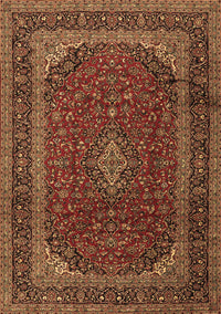 Medallion Brown Traditional Rug, tr2411brn