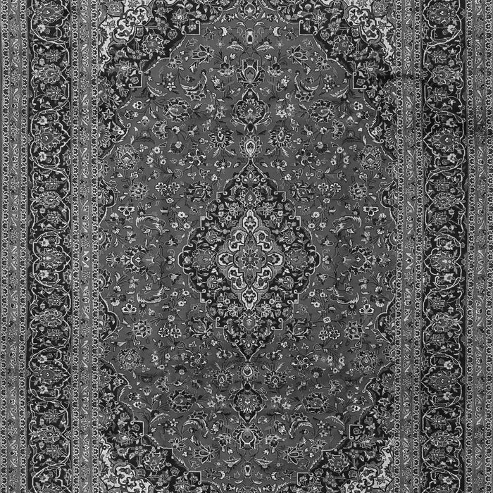 Serging Thickness of Machine Washable Medallion Gray Traditional Rug, wshtr2411gry