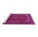 Sideview of Machine Washable Medallion Pink Traditional Rug, wshtr2411pnk