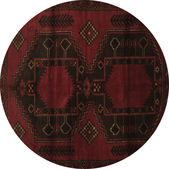 Round Machine Washable Persian Brown Traditional Rug, wshtr2412brn