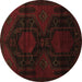 Round Persian Brown Traditional Rug, tr2412brn