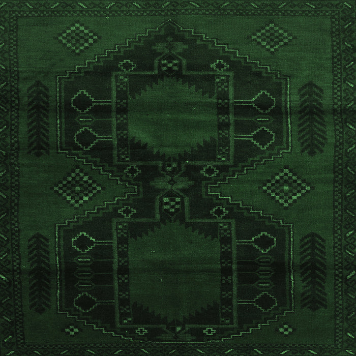 Square Machine Washable Persian Emerald Green Traditional Area Rugs, wshtr2412emgrn