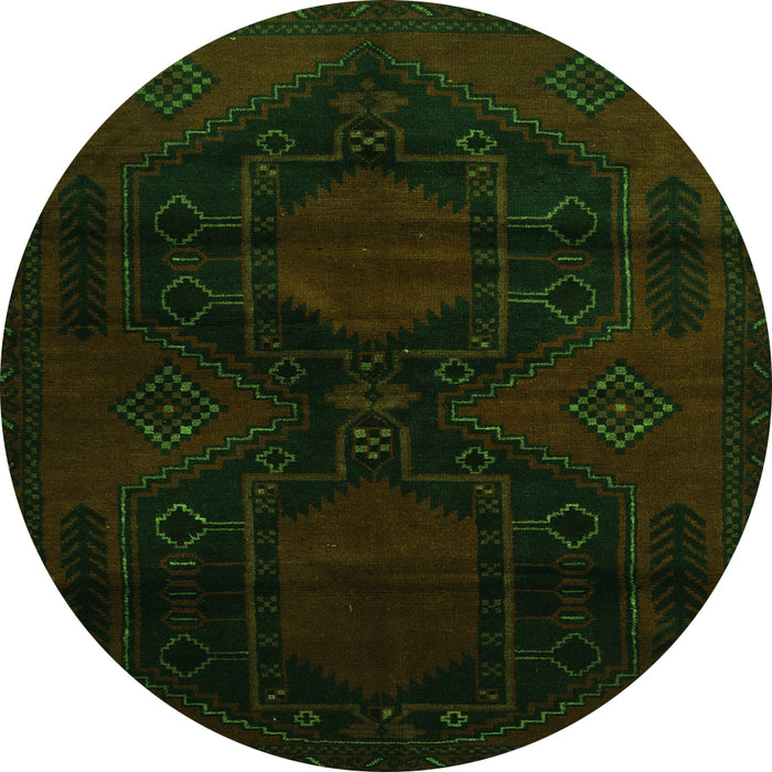 Square Persian Green Traditional Rug, tr2412grn