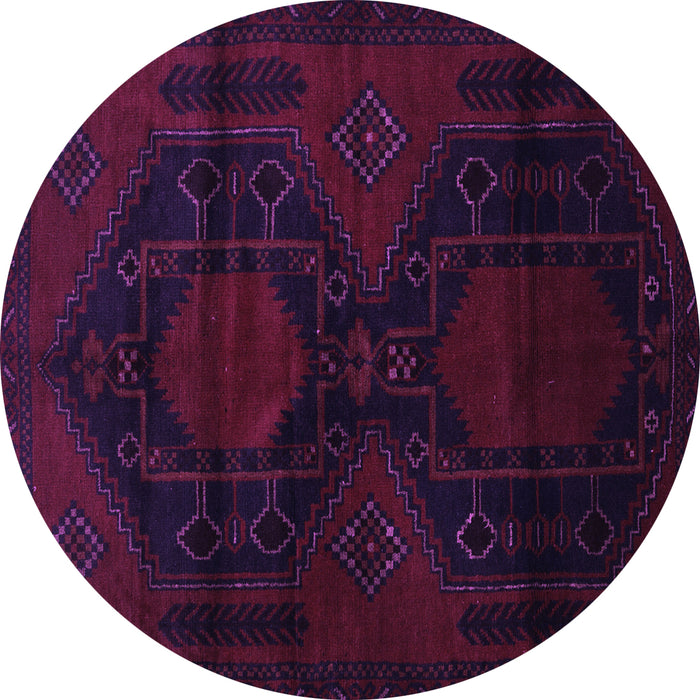Round Machine Washable Persian Purple Traditional Area Rugs, wshtr2412pur