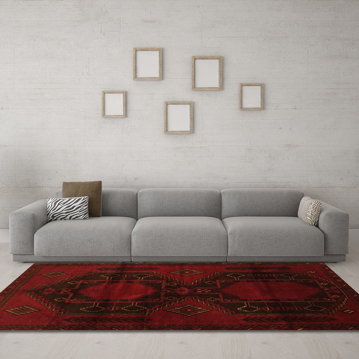 Machine Washable Persian Orange Traditional Area Rugs in a Living Room, wshtr2412org