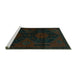 Sideview of Machine Washable Persian Turquoise Traditional Area Rugs, wshtr2412turq